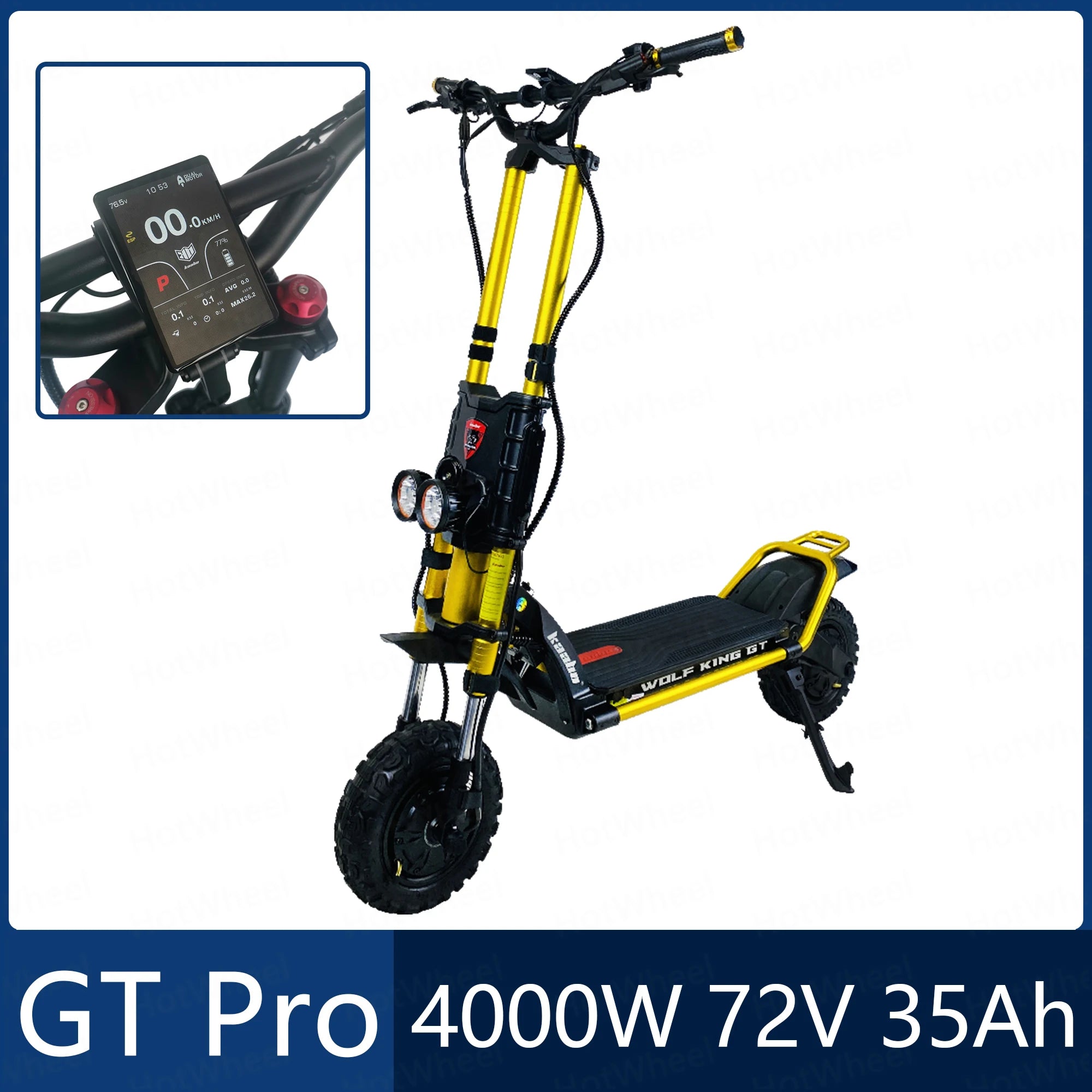 KB Wolf King GT Pro 2000W*2 Dual Motor 72V 35Ah Battery 11inch Run-proof Tires TFT Display Sine Wave Controller Electric Scooter