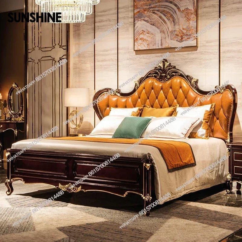 Wooden Modern Bed Frame Double Storage Space Twin Headboards Double Bed Full Size Luxury Muebles De Dormitorio Home FurnitureX