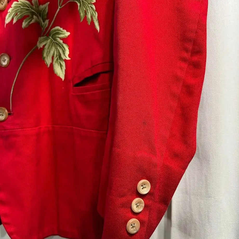 TOP-YAMAMOTO ® Chinese-style Embroidered Red Suit Collar Design Men's Coat with High-Class Feel