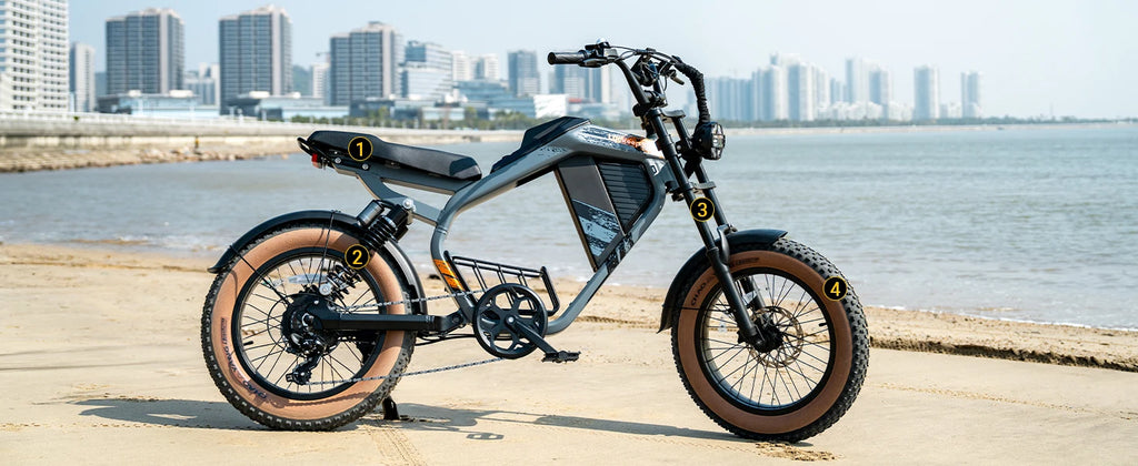 E-Bike 1500W Motor 52V20AH All-terrain Fully Suspended Off-road Motorcycle Electric Bike 20*4.0-inch Fat Tire  Electric Bicycle