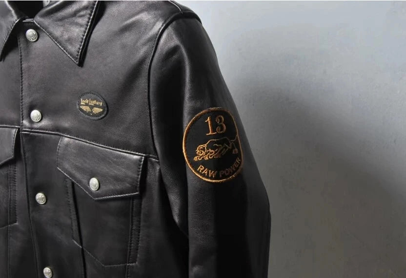Limited Edition Genuine Leather Motorcycle Jacket Men's Slim Fit Sheepskin Coat Youthful Trend Short Style Long Sleeve