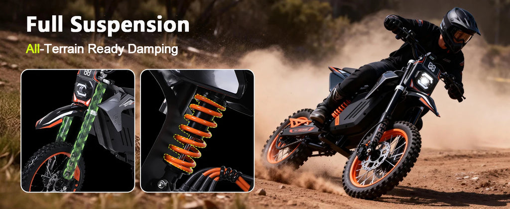 FREEBOY 3000W Electric Dirt Bike for Teens&Adults, 34mph, 48V 30Ah Battery, Off Road Electric Motorcycle with 14''/12'' Tires