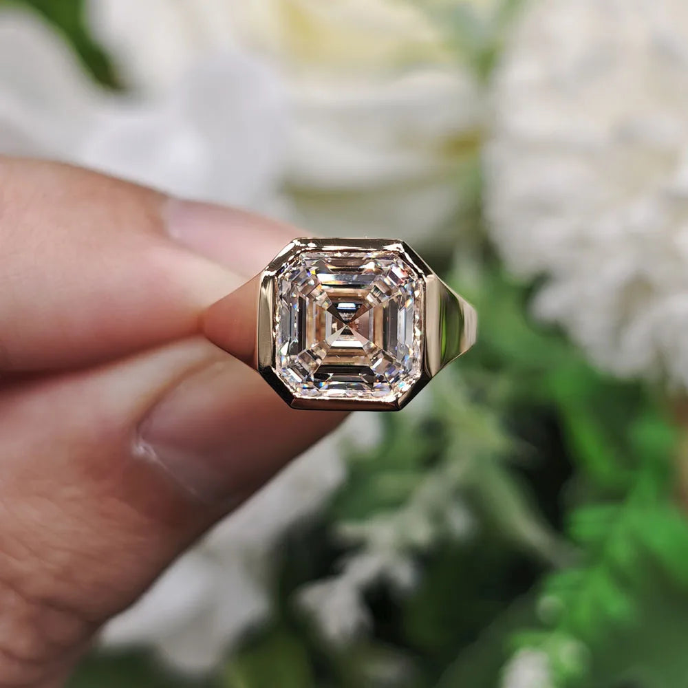 Provence Luxury Classic Ring 18KGold DE/VS IGI Lab Grown Diamonds 3ct Asscher cut Ring for Women men Personalized Custom