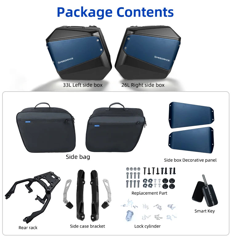 Suitable for Honda Forza 750, motorcycle side cases, quick-release & quick-install, OEM mold, no-drill & damage-free installatio