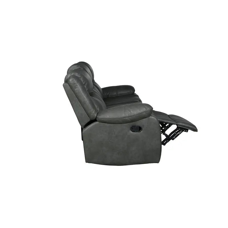 Transitional Leather Air Reclining Sofa Set for Living Room Comfort