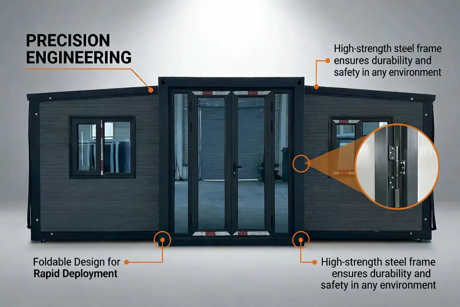 20ft Folding Capsule Cabin Multi-Bedroom Prefabricated House Customized Long-Life Luxury Mobile Container