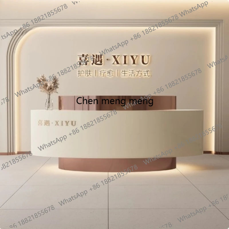 modern company front desk reception desk beauty salon training institution luxury bar counter women's clothing store checkout