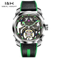 Ideal Knight Automatic Mechanical Watch for Men Hollow out Spider Design   Flywheel Movement Sapphire Mirror Men's Watches