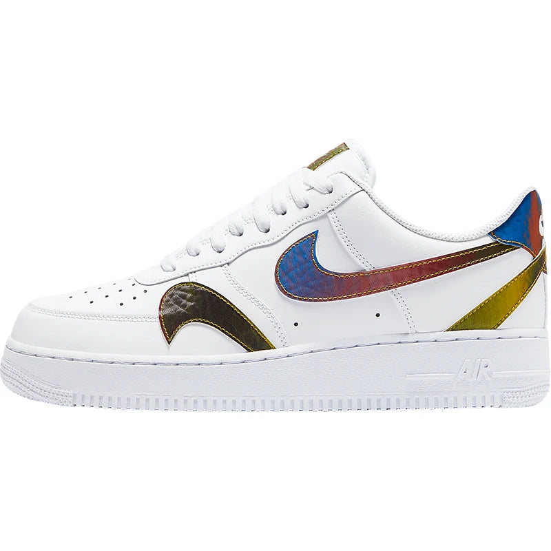 Nike genuine AF1 Air Force One colorful laser inverted hook men's sports board shoes CK7214-101