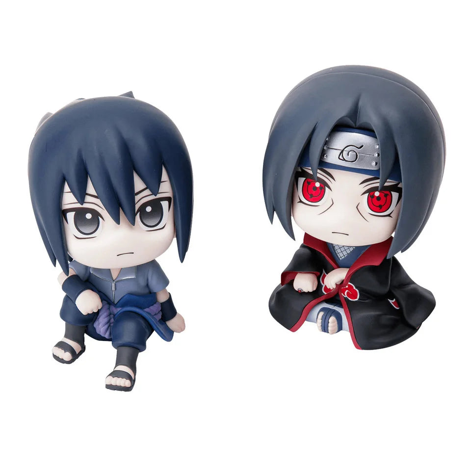 HOT Naruto Anime Figure Naruto Kakashi Action Figure Q Version Kawaii Sasuke Itachi Figurine Car Decoration Collection Model Toy