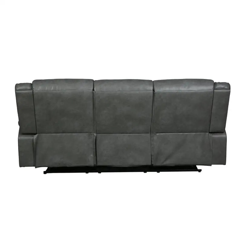 Transitional Leather Air Reclining Sofa Set for Living Room Comfort