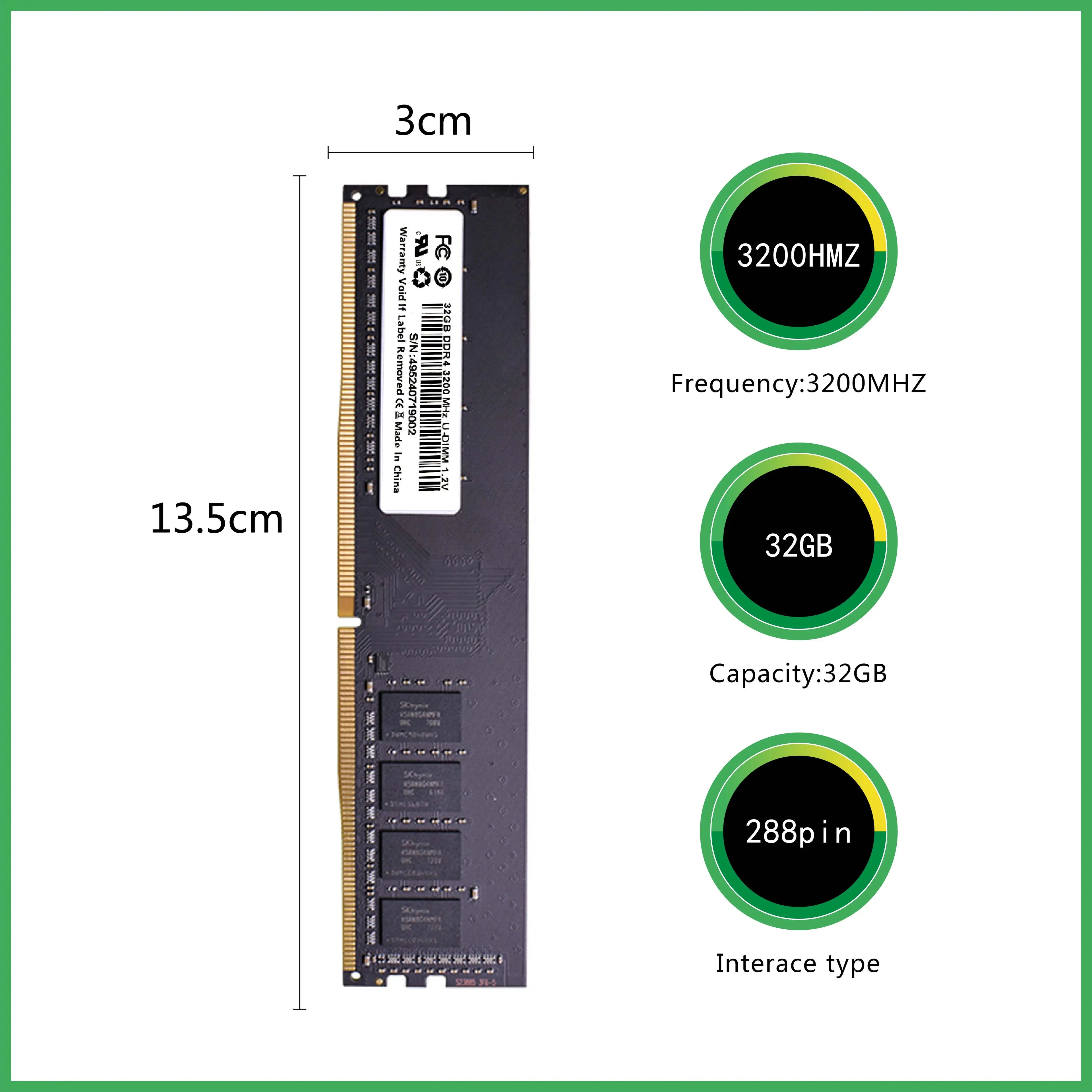 Ymeiton PC DDR4 Desktop memory cards memoriam 2400MHz 2666MHz 4GB 8GB 16GB 32GB U-DIMM RAM 288pin Desktop memory wholesale
