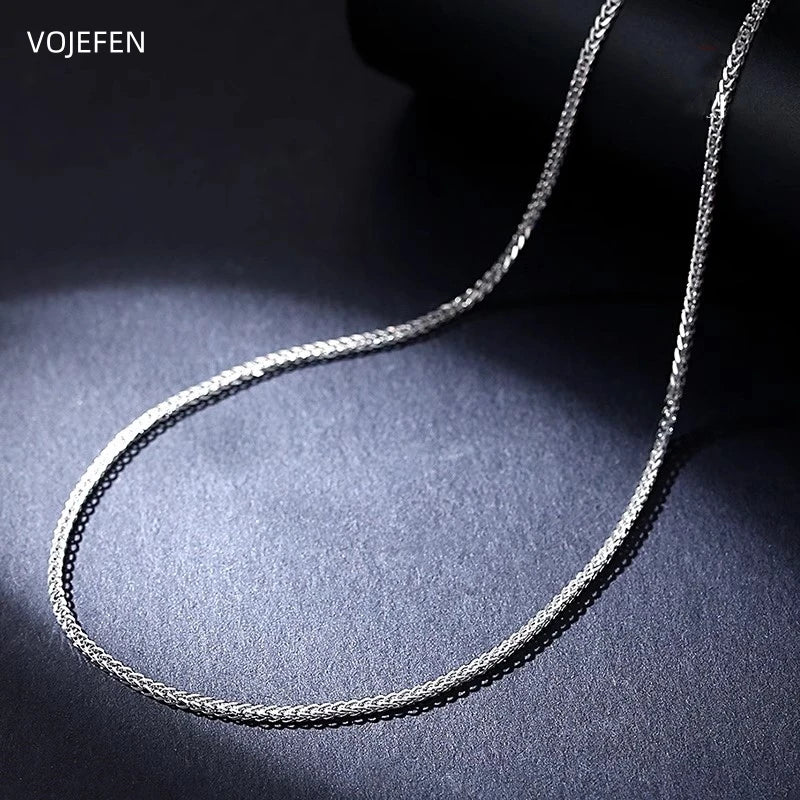 VOJEFEN Pt950 Chopin Necklace Jewelry Platinum Rope Chain Women/Men Neck Chains Luxury Long Choker Accessories Certified