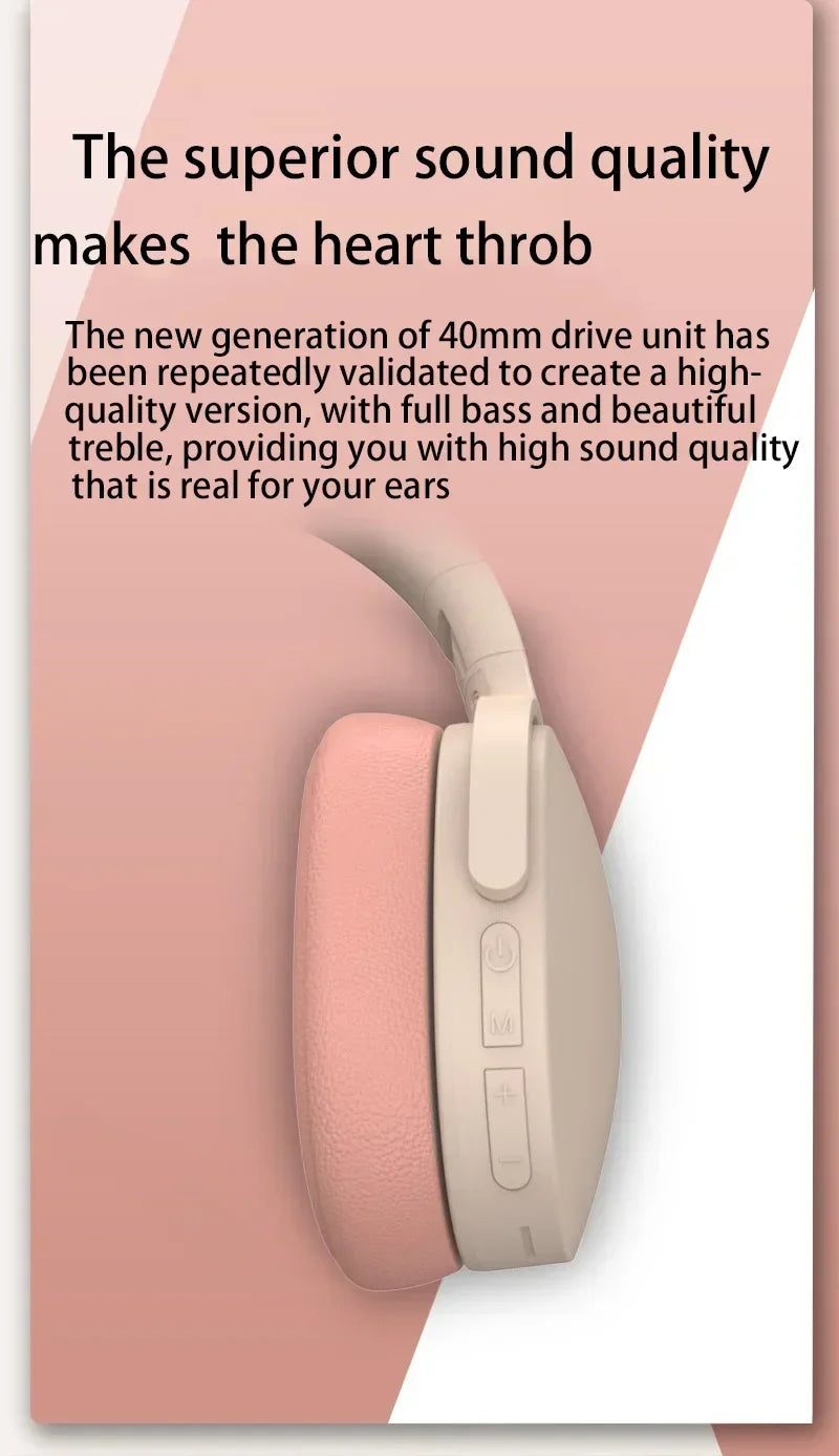 Hot Selling Wireless Headsets Headphones Bluetooth 5.3 Over-ear Earphone For Samsung iPhone Stereo Hifi Game Earbuds With Mic