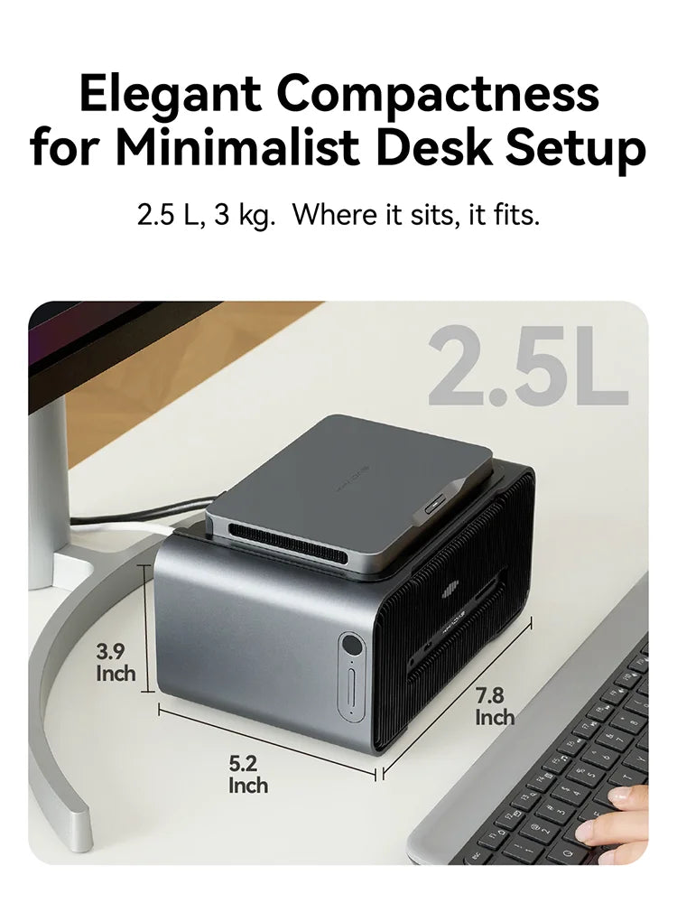 Khadas Mind Graphics 2 Geforce RTX 5060 Ti eGPU, GDDR7 External Graphics Card Docking Station, USB/2.5 Gbps/PD Charger/Mic/8K DP