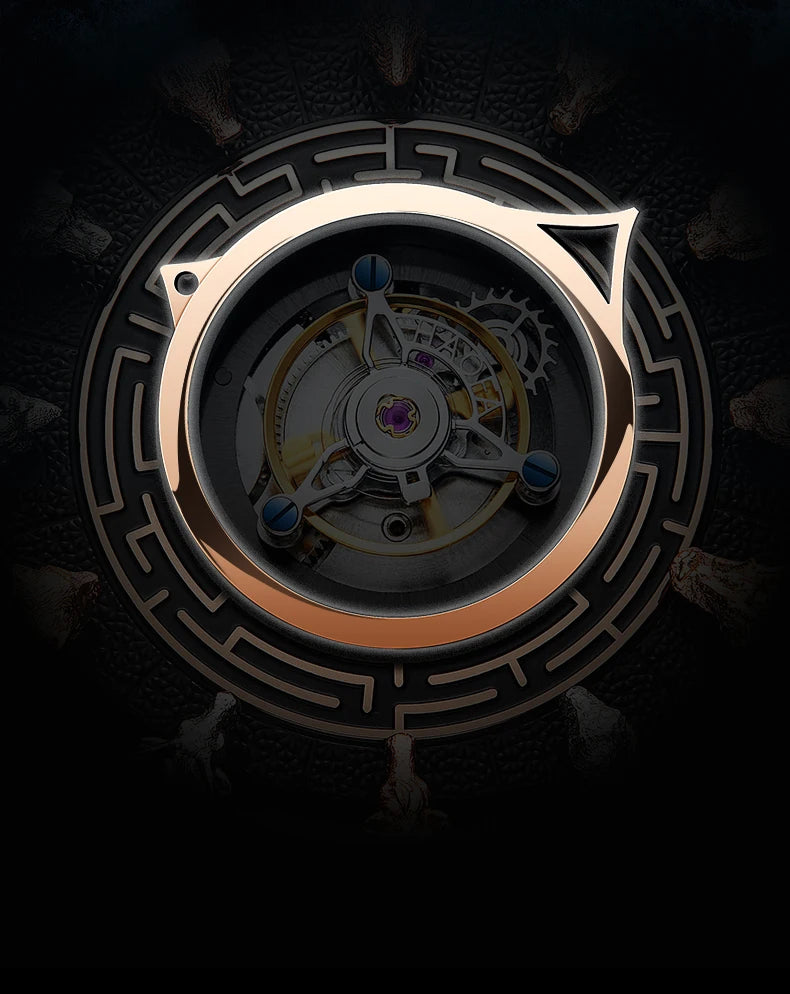 Haofa 2000 Center Tourbillon Movement Man Watch Luxury Sapphire Zodiac Tourbillon Mechanical Mens Watches Limited Edition
