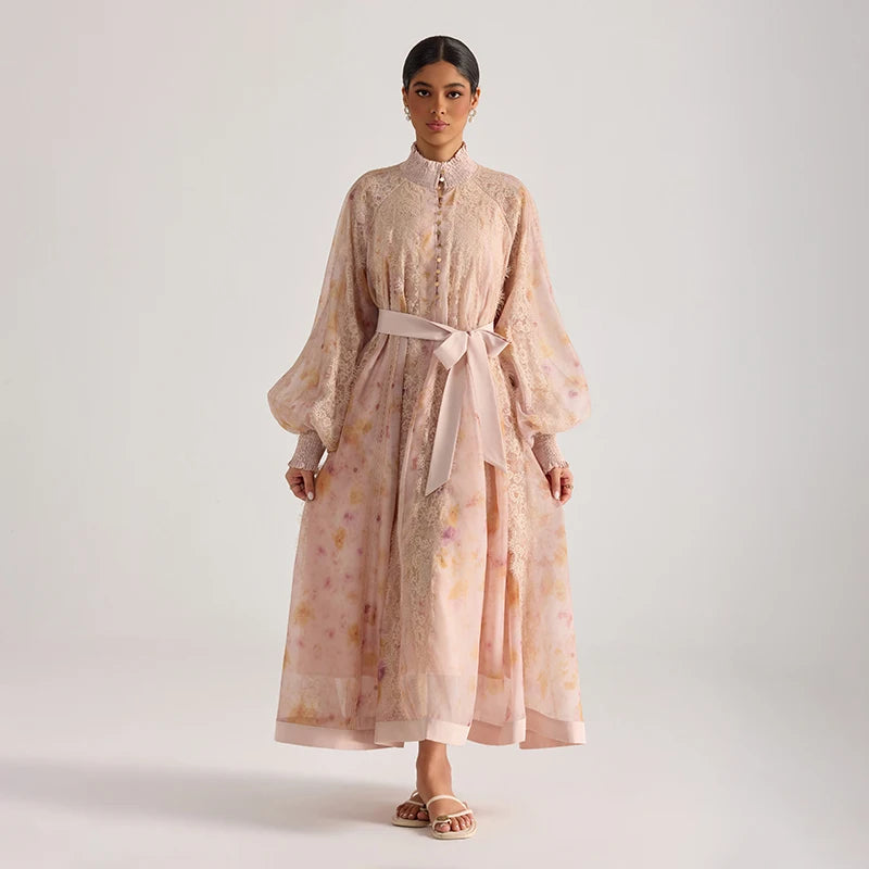 Women Casual Midi Shirt Dress Long Sleeve New Comings Fashion Design Cartoon Print Lady Streetwear Flower Vestidos Large Size