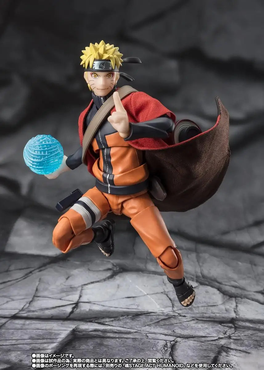 BANDAI Naruto Original Box Figure SHF Naruto Series Uzumaki Naruto [Sage Mode] Anime Peripheral Model Figure Collection Gifts