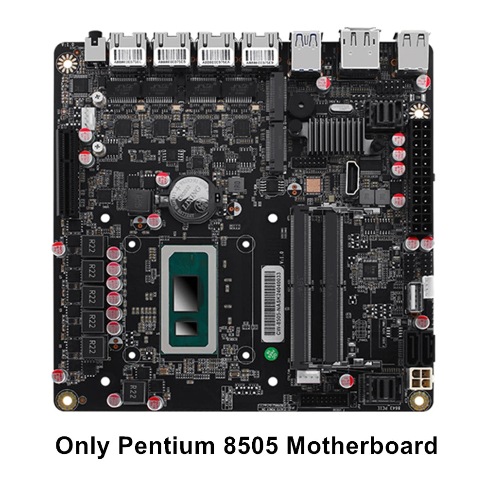 6-Bay NAS Motherboard AMD Firewall VPN Router Intel i5-12450H 8 core 12 Thread DIY 2xSFF-8643 HDMI2.0 DP USB4 Type-C ITX 17x17CM