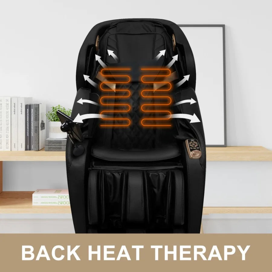 Full Body Massage Chair With Zero Gravity Recliner with two control panel: Smart large screen and Rotary switch spot kneading a