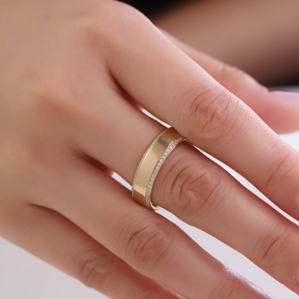 Provence Luxury Wedding Ring for Men 18kGold DEF/VS Lab Diamonds full band Eternity Ring cocktail ring Personalized Custom