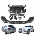2016-2018 Carbon Fiber forBentley Bentayga V8 Upgrade W12 Style Body Kit Front Lip Rear Lip Spoiler Side Exhaust Pipe Kit