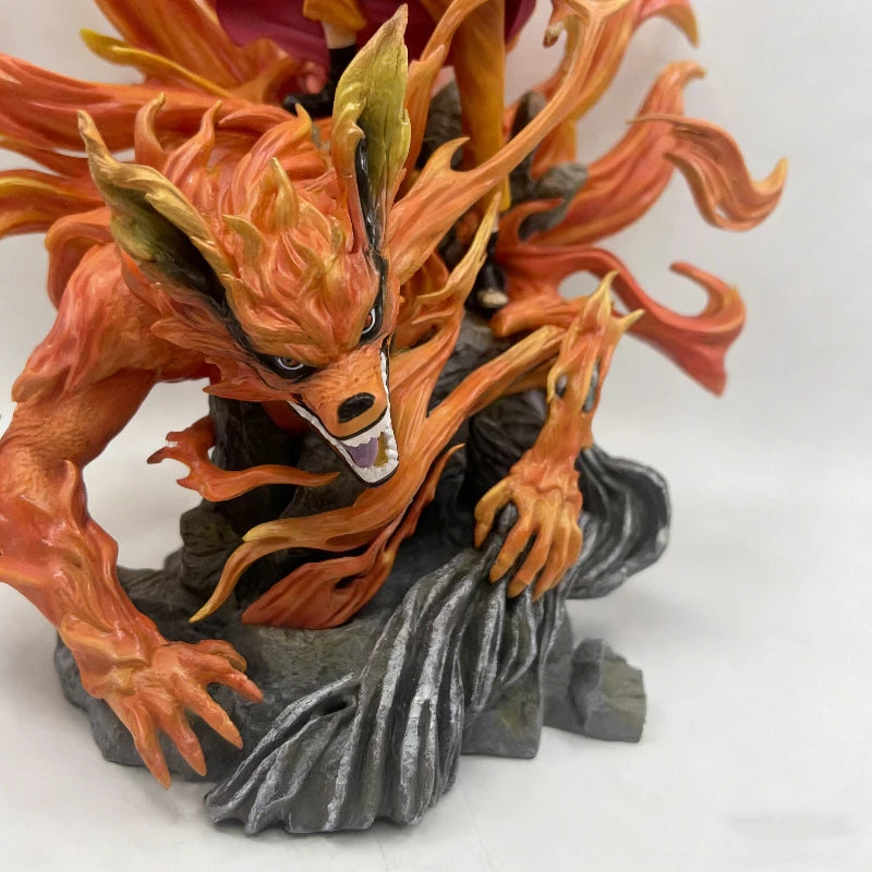 41cm Anime Figure Naruto GK Sennin Mode Naruto Kurama Action Figure Ten Years Hundred Ninja Statue Collect Model Toy Decor Gift
