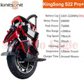 Newest KingSong S22 Pro 126V 2220Wh Electric Unicycle 4000W Motor 20 Inch Off-road Suspension KS S22 Pro Electric Unicycle