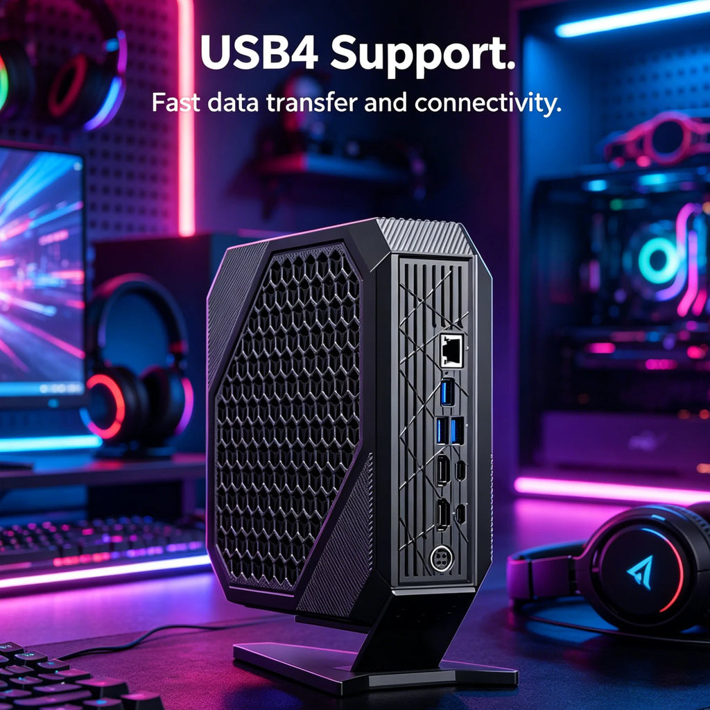2023 Oushedi HX99G Mini PC Windows 11 AMD Ryzen 9 6900HX AMD Radeon RX 6600M DDR5 32GB 512GB SSD USB4 Desktop Gaming Computer