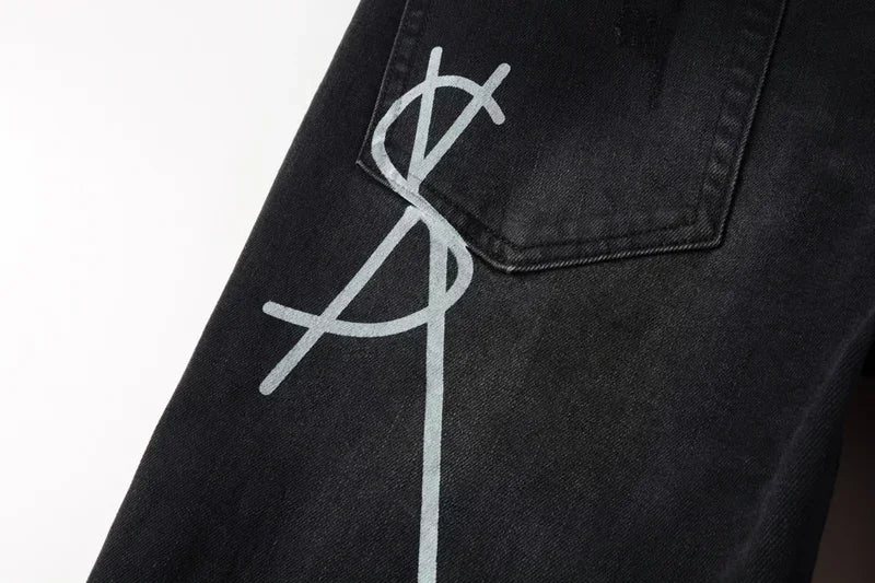 2025 KSUBI Men Personality Multi-style Low Rise Elastic Skinny Denim Pants American Style Ripped Trousers Jeans