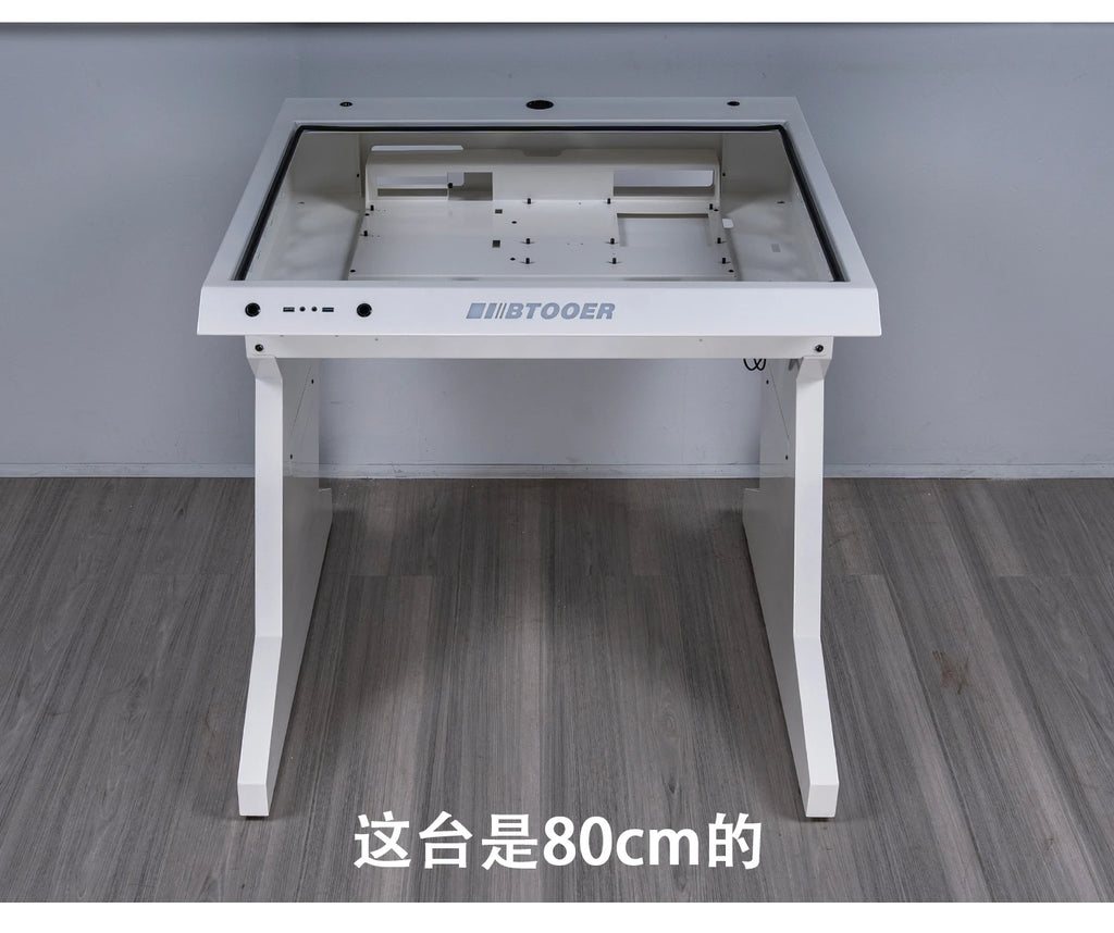 btooer Computer Case All-in-One Desk Cool Sci-fi Water Cooling Irregular Built-in Fully Transparent Large Case E-sports