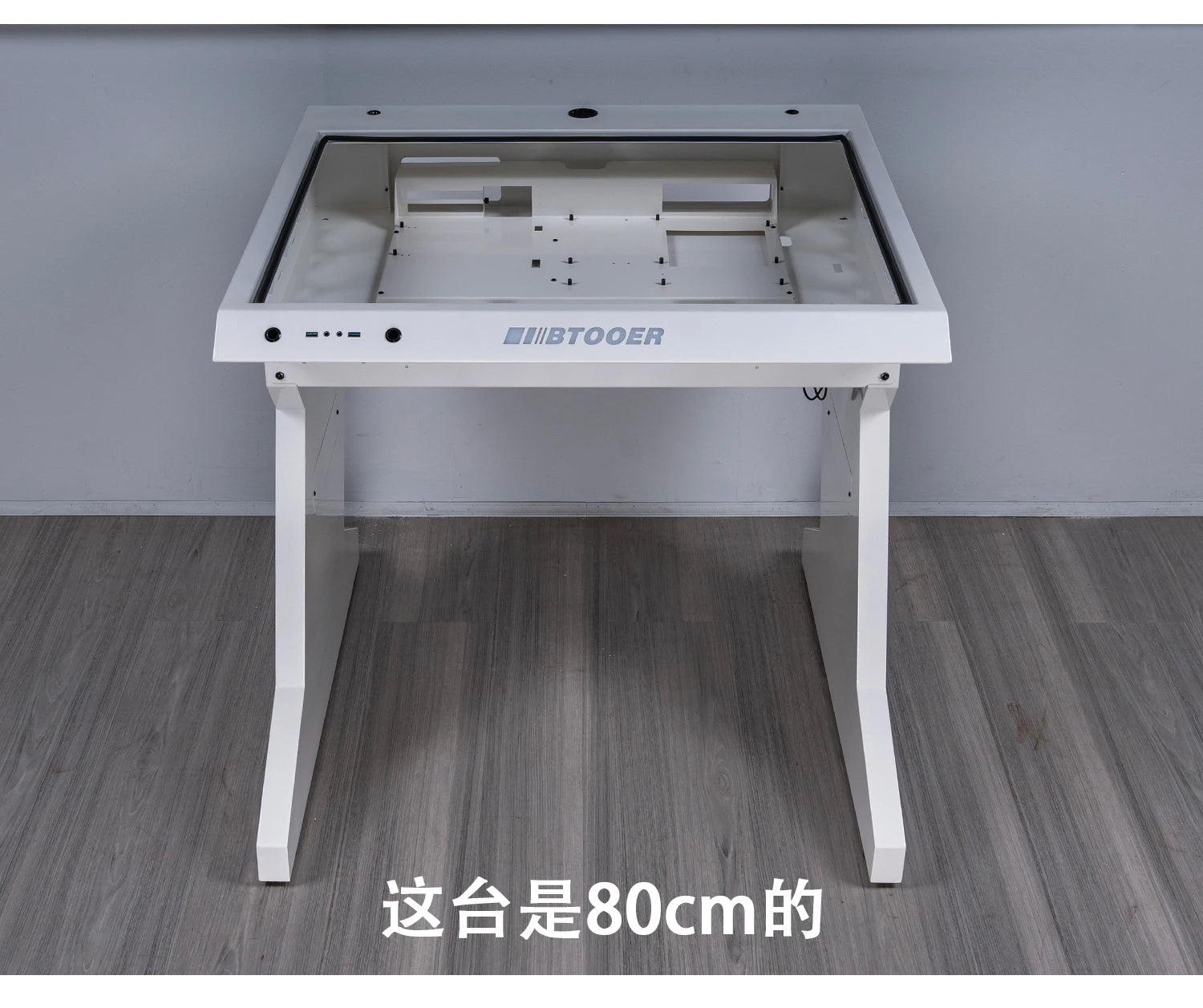 btooer Computer Case All-in-One Desk Cool Sci-fi Water Cooling Irregular Built-in Fully Transparent Large Case E-sports