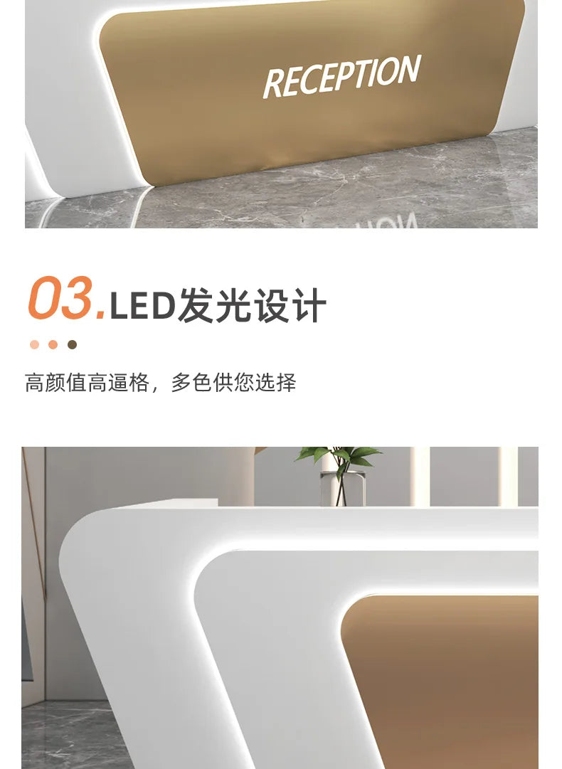 Italian Minimalist Checkout Counter Nordic Luxury Beauty Salon Medical Reception Desks Training Institution Office Furniture FYR