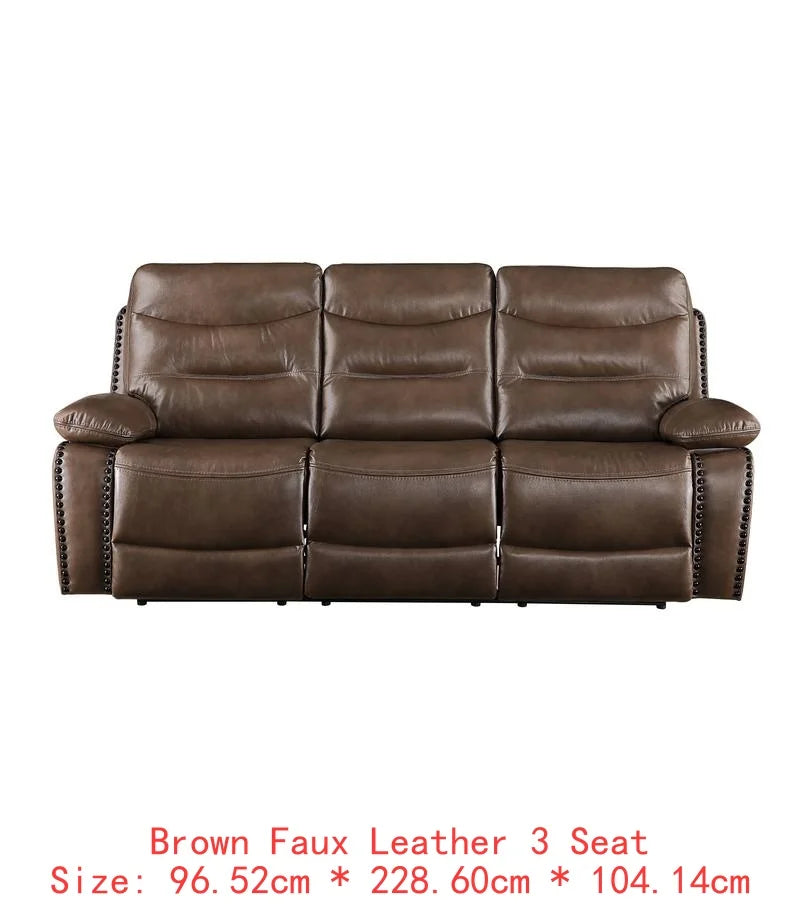 Brown Leather GEL Match Recliner Loveseat - Cozy 2-Seater Sofa for Living Room, Stylish and Comfortable Seating Solution