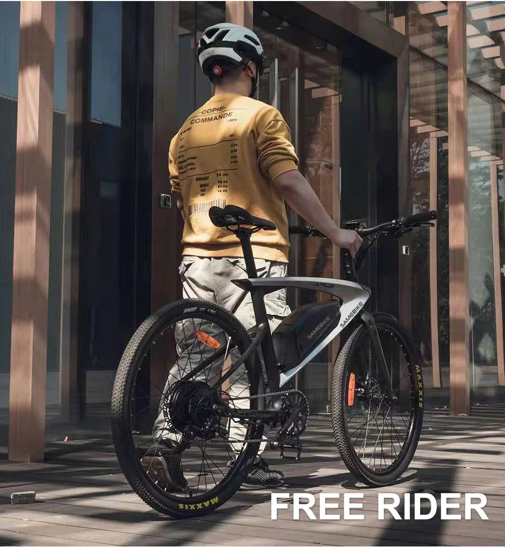 26" Carbon Fiber Electric Mountain E-Bike 500W 15Ah  Speed 48V Down Tube Battery Rear Hub Motor Road Bikes
