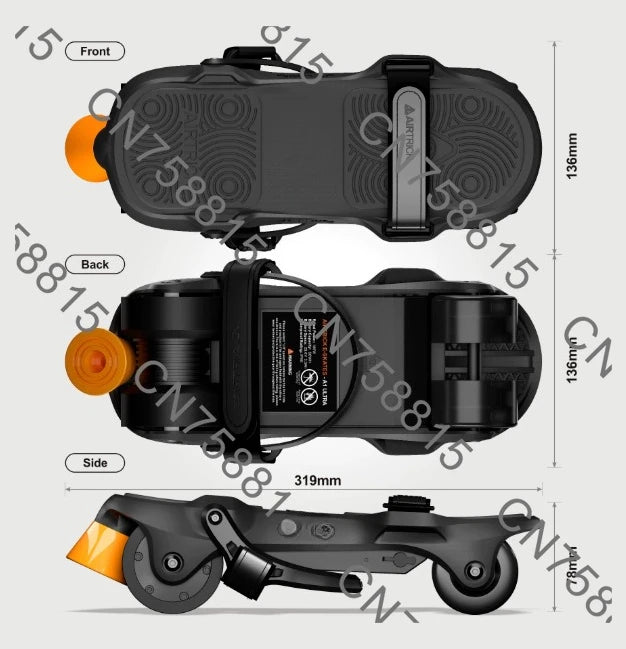 Folding Portable Electric Skateboard Shoes, For AIRTRIK-Ultra Electric Roller Skates, Travel Artifact Commuting Dog Walking