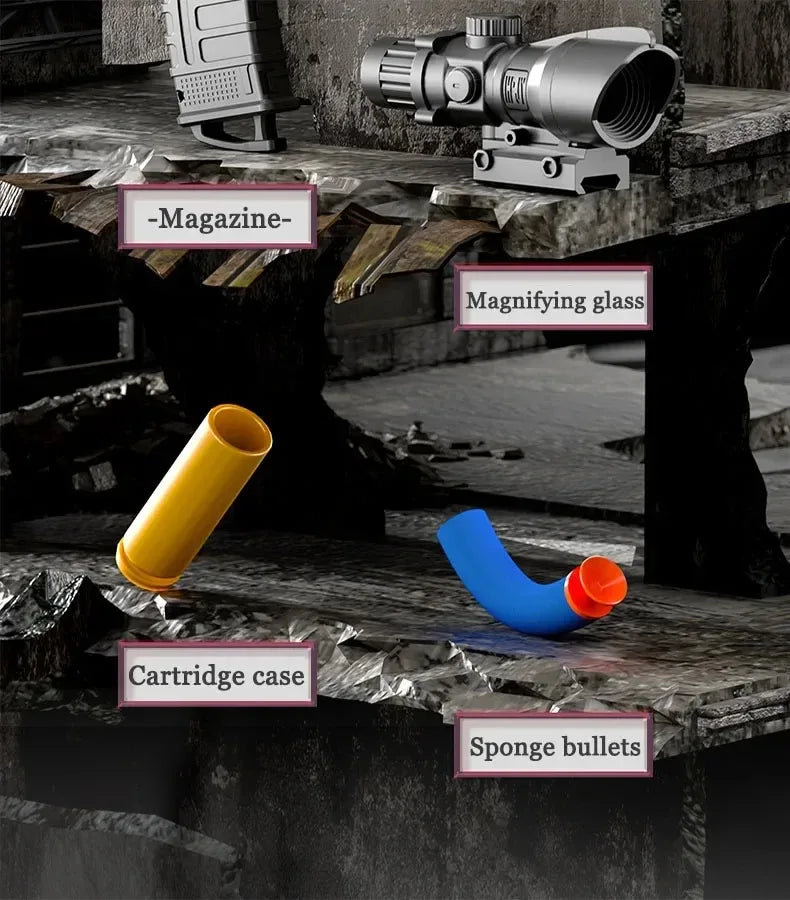 M416 Toy Gun Shell Throwing Soft Bullet Can Fire Suction Cup Children's Assault Rifle Manual loading Model Boy's Toy