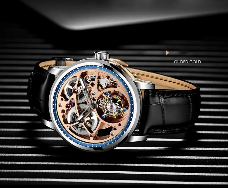 Haofa Skeleton Automatic Tourbillon Movement Men Watches 1931 Sapphire Tourbillon Mechanical Business Luxury Man Watch Hollow