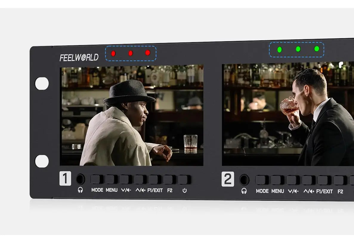 FEELWORLD Q41 Quad 4.5" 2RU Rackmount Monitor 3G-SDI 4KHDMI AV input and output 1280x720 pixels