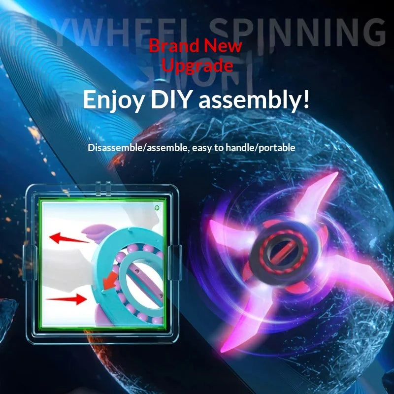 Light Up Ninja Star Fidget Spinner Colorful Led Lights Switchable Long Lasting Easy To Play Rotating Toy Boys Kids Birthday Gift