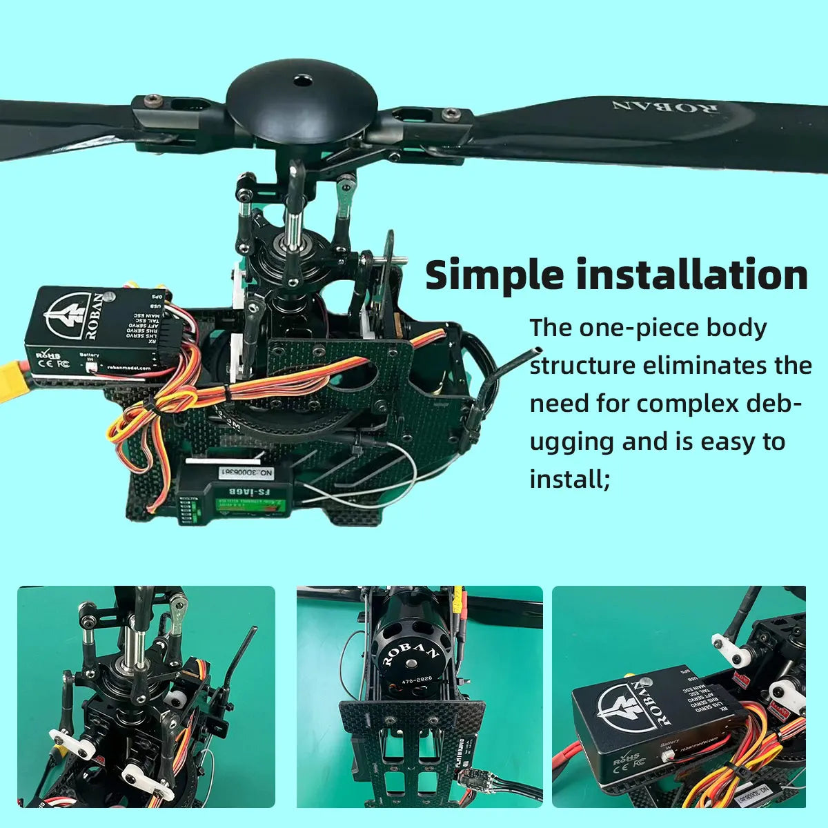 Roban 470 Size Airwolf RC Helicopter GPS Mode X2 Flight Control System LED Lighting System RTF Version