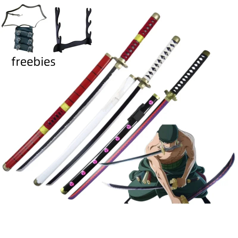 40incn Roronoa Zoro Katana Ninja Knife Sword Anime Cosplay Costume Zoro Real Size Japanese Katana Original Samurai Sabre Gift