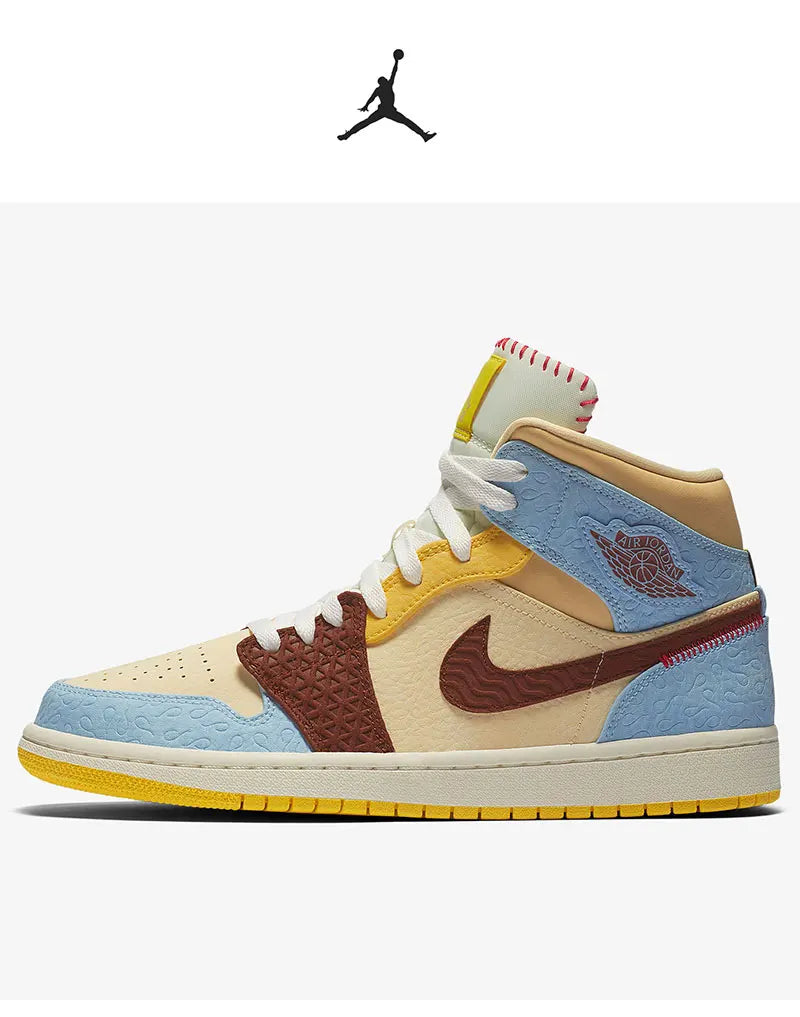 Nike Genuine Jordan 1 Mid AJ1 Men's High-top Basketball Shoes CU2803-200