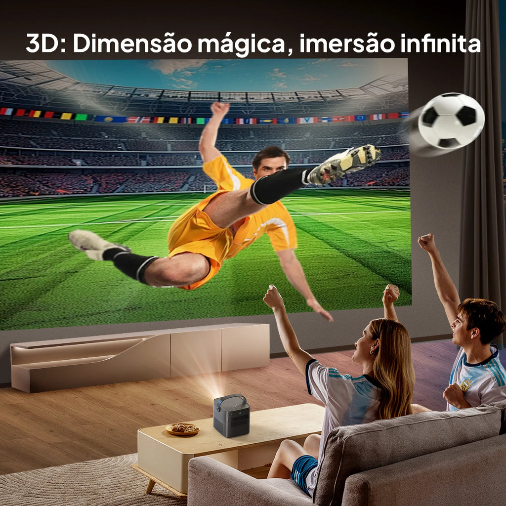 VEVSHAO V50 400ANSI DLP Projector Airplay Miracast 15000mAh Battery Android 9.0 TOF Focus 3D Portable Outdoor Movie Projector