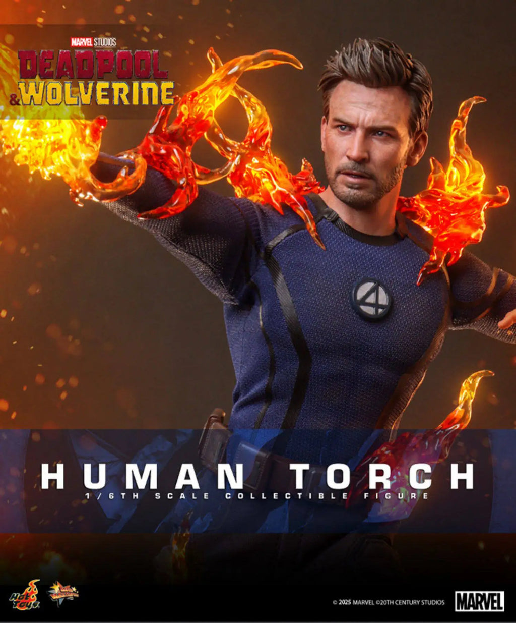 Hot Toys Deadpool & Wolverine Human Torch Mms789 1/6 Scale Collectible Figure Anime And Movie Merchandise Perfect Holiday Gift
