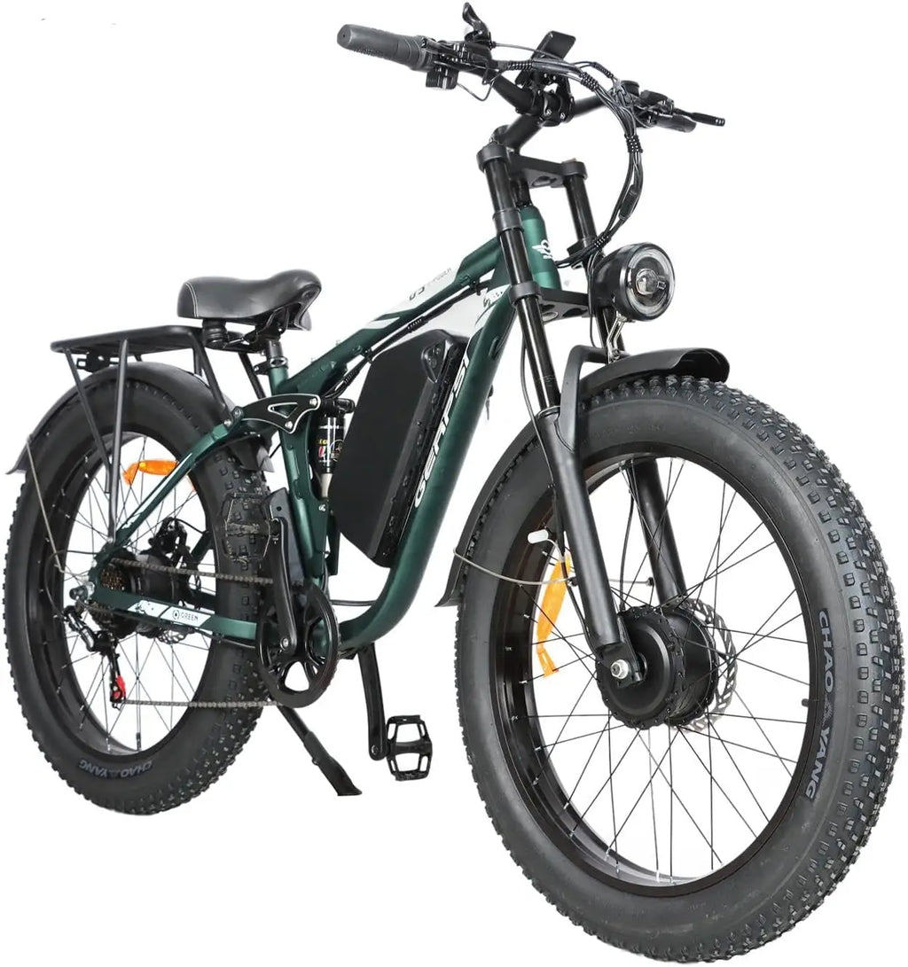 BAOLUJIE 2603 Electric Bike for Adults，52V 32AH Electric Bicycle，Peak 5000W Mountain E-bikes，21-speed Dual Motors Moped Ebike