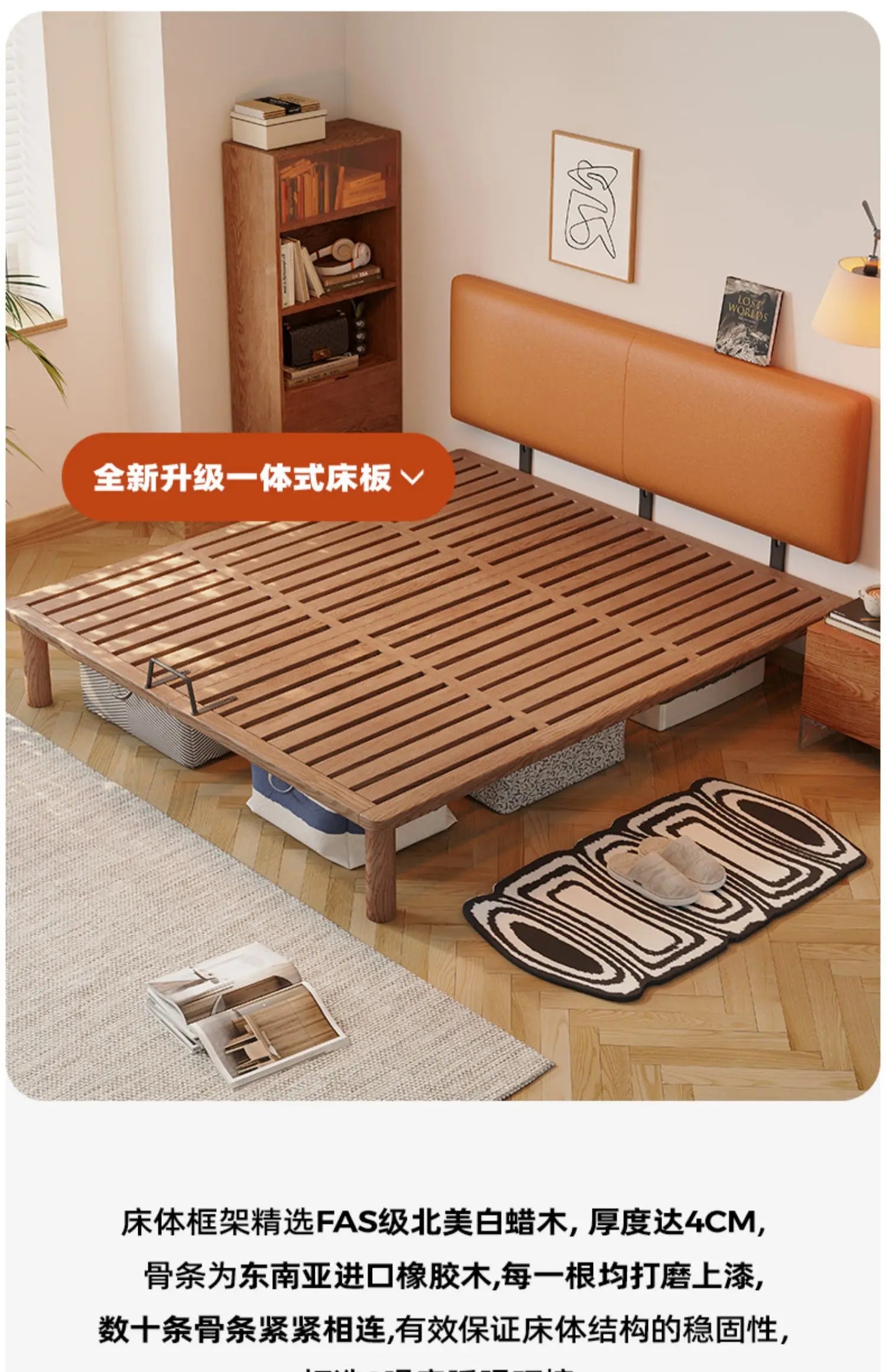 European Modern Bed Frame Double Storage Bedroom Full Size Bed Frame Headboard Nightstands Mobili Per La Casa Home Furniture