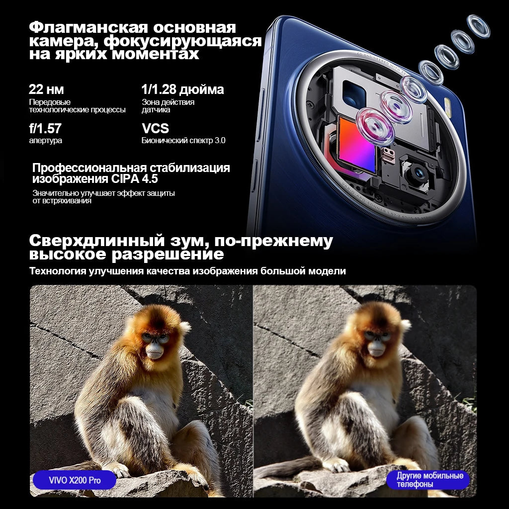 VIVO X200 Pro Chinese Version 5G Dimensity 9400 CPU 6.78 inch AMOLED 120HZ Screen 6000mAh 90W Flash Charger OTA NFC 50MP camera