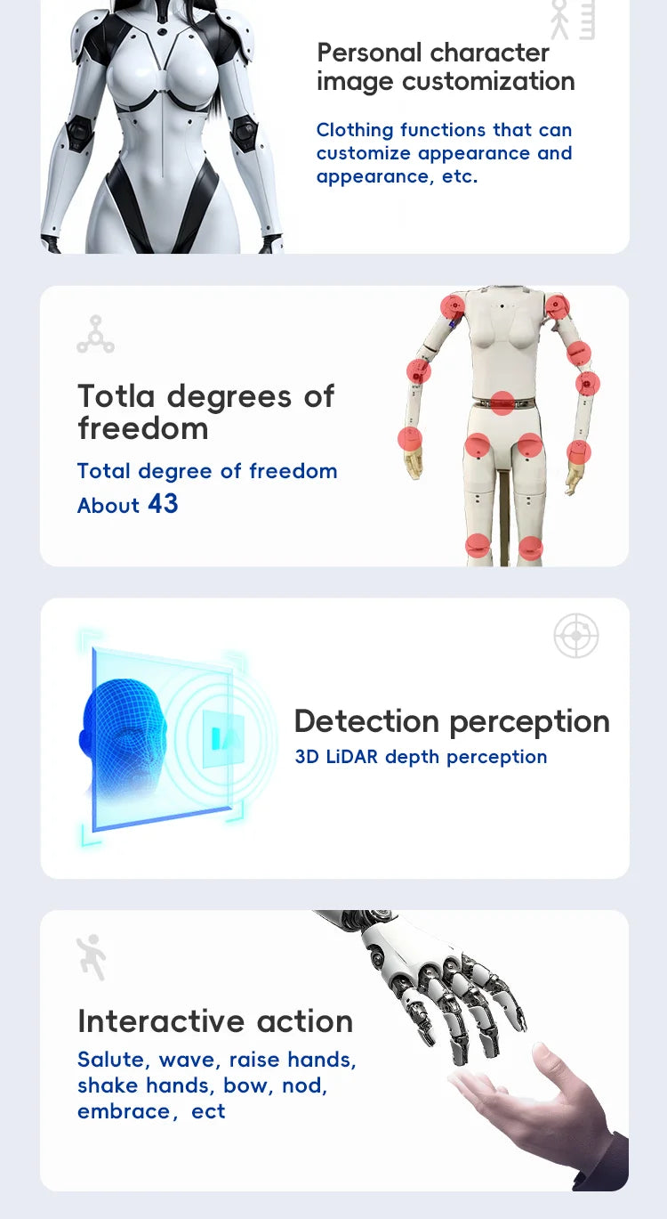 2026 Hot Selling-Bionic Humanoid Robot Can Customize Face, Facial Expressions, Movements, Body Movements and Welcome Robots.