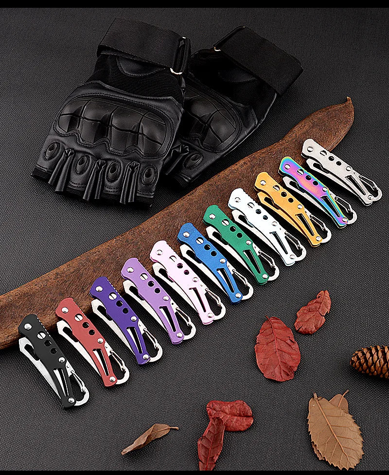 Portable Stainless Steel Shape Knife Camping Self Defense Outdoor Survival Supplies Tools Foldable Pocket Knife Mini Key Knife